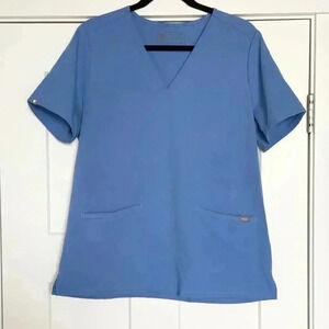 FIGS Women’s L Casma Three Pocket Scrub Top Blue FW1100